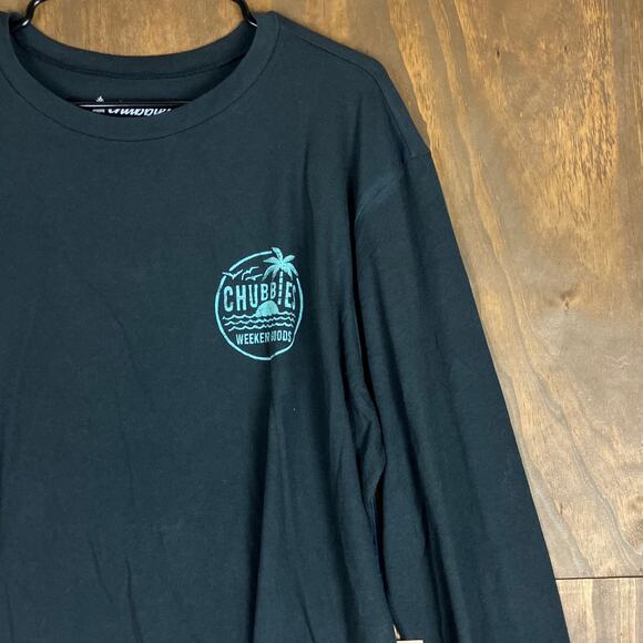 Chubbies Mens Shirt Black The Weekend Has Arrived Vibes 100% Cotton Crew XL - Picture 5 of 13